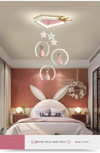 <span class=keywords><strong>Lampadario</strong></span> a Soffitto a Forma di Principessa Cartoonesca, Lampada a Sospensione per <span class=keywords><strong>Cameretta</strong></span> Bambini, Lampada da Soffitto per Ragazze e Ragazzi - Product Image 5