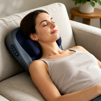 COSMO Coussin de massage portable pour le cou et le corps, avec fonction Shiatsu profond, pétrissage, compresse chaude constante, économie d'énergie et minuterie