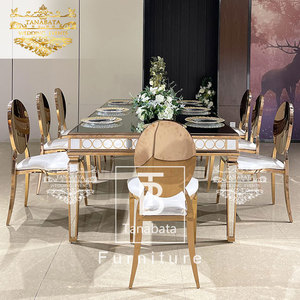 <span class=keywords><strong>Dubai</strong></span> Eventos Espejo Cristal Superior Oro Rosa Acero Inoxidable Fiesta Boda Mesa - Product Image 4