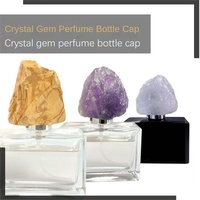 Bouchon de flacon de parfum en cristal de jade naturel, écologique, thème ange, pierre brute, pour flacon d'aromathérapie en pierres précieuses