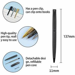 Ensemble de stylos gel promotionnels noirs 0,5 mm avec impression UV effaçable, design grain de bois métallique pour le bureau et l'école - Product Image 4
