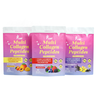 Sachet Doypack Mylar à haute barrière, personnalisé, mat, refermable avec fermeture éclair, pour poudre de supplément de peptides de collagène multiples et de baies mélangées