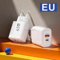 Cargador USB C GAN de 65W, Carga Rápida, Alta Velocidad, Adaptador de Cargador para Teléfono Móvil USB C para iPhone 17 16 15 14