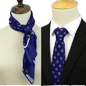 Bandana à <span class=keywords><strong>pois</strong></span> avec logo personnalisé, <span class=keywords><strong>cravate</strong></span> imprimée sur mesure, <span class=keywords><strong>cravate</strong></span> en polyester <span class=keywords><strong>bleu</strong></span> <span class=keywords><strong>marine</strong></span> à carreaux avec ensemble foulard - Product Image 1