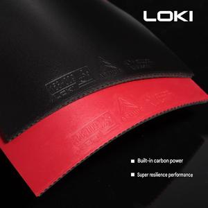 Caoutchouc de tennis de table LOKI Arthur Europe, certification ITTF, mi-adhésif, mi-non-adhésif, éponge en carbone haute densité - Product Image 3