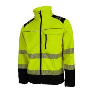ODM उच्च दृश्यता Softshell निविड़ अंधकार चिंतनशील सुरक्षा कपड़े Workwear वर्दी सुरक्षा चिंतनशील जैकेट