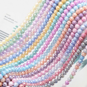 Cuentas Redondas de Vidrio de Porcelana Teñidas con Agua de 8mm, Accesorios para Pulseras DIY, Coloridas, Estilo Helado Mocha Pujiang - Product Image 1