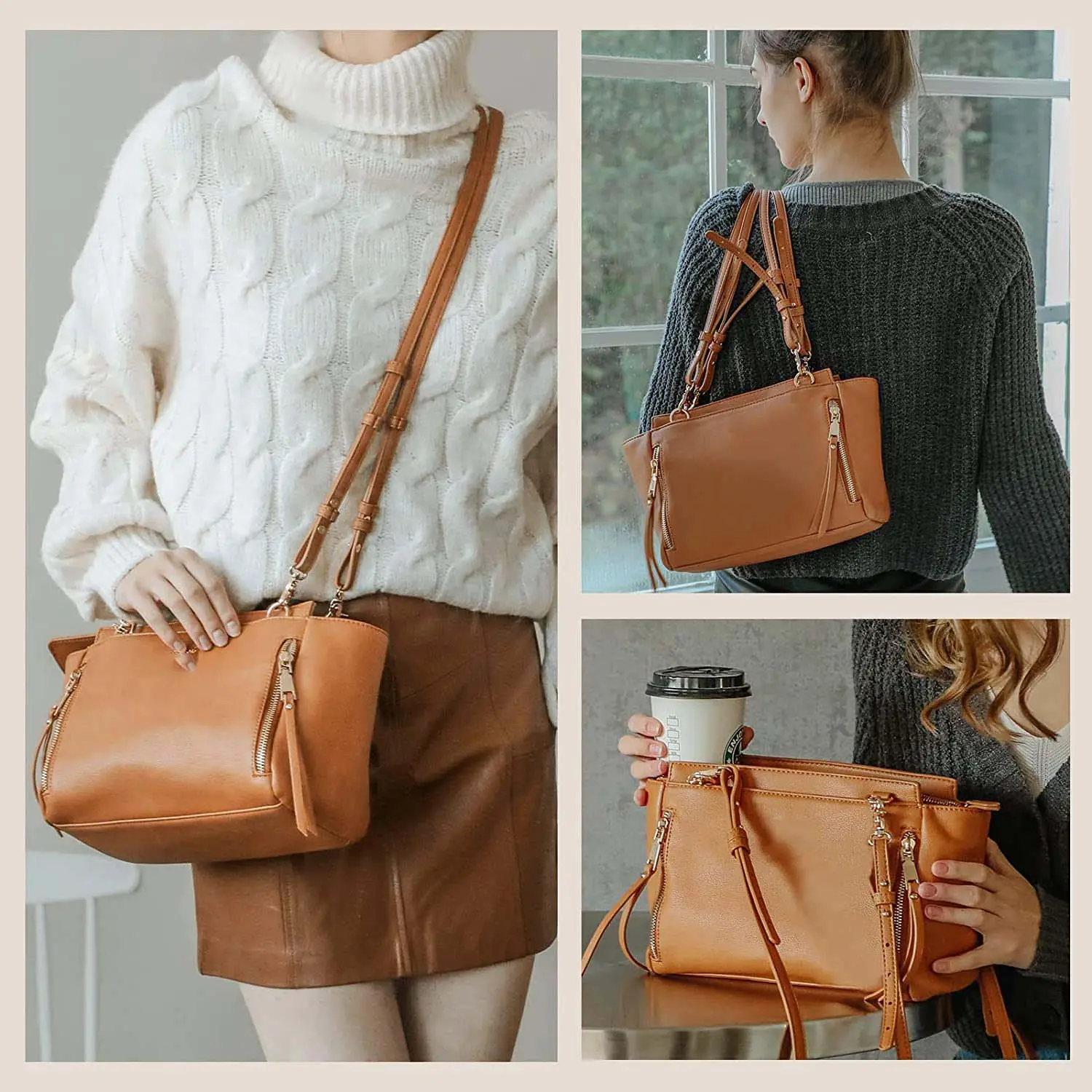 새로운 도착 유행 실제적인 가죽 crossbody 기저귀 부대