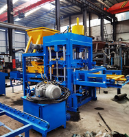 Machine automatique de fabrication de blocs QT4-15, machine à fabriquer des briques creuses en béton, briques autobloquantes, Max Yellow Spain Blue