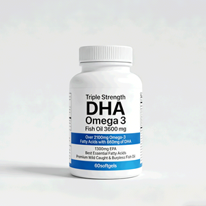 Olio di Pesce <span class=keywords><strong>Omega</strong></span> <span class=keywords><strong>3</strong></span> a Tripla Concentrazione 3600 mg, Oltre 2100mg di Acidi Grassi <span class=keywords><strong>Omega</strong></span>-<span class=keywords><strong>3</strong></span> con 860mg di DHA e 1300mg di EPA - Product Image 1