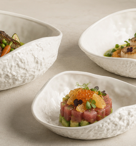 Plat de service texturé blanc à large bord, <span class=keywords><strong>assiette</strong></span> en céramique pour fruits de mer, steak, salade, apéritifs, pour la maison et la restauration - Product Image 5