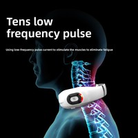 Masajeador Eléctrico Inteligente para Cuello y Vértebras Cervicales CYANMED, Compresa Caliente con Pulso, Diseño Plegable con Bluetooth para Relajación Muscular Diaria