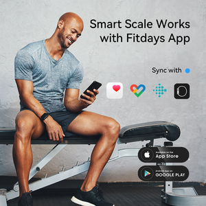 Timbangan Badan Elektronik Bulat Persegi dengan Aplikasi Elektronik Terhubung Fitdays Welland Smart Tempered Glass Hitam OEM - Product Image 6