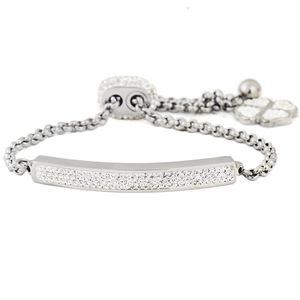 Stainless Steel <b>Bracelet</b> With Diamond Inlay Flower Charm <b>Adjustable</b> For Women Gift - Product Image 5