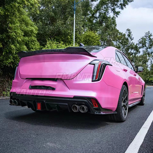 สปอยเลอร์สำหรับ Cadillac CT4 ปี 2020-2023 รุ่น V สไตล์ ABS พลาสติกสีดำเงา พร้อมฝาครอบคาร์บอนไฟเบอร์สำหรับฝากระโปรงท้าย ชุดแต่ง - Product Image 4
