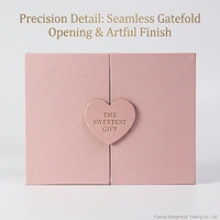 Boîte cadeau magnétique à double porte en carton rigide de luxe avec logo personnalisé, en forme de cœur rose, pour mariage, cadeaux, bougies