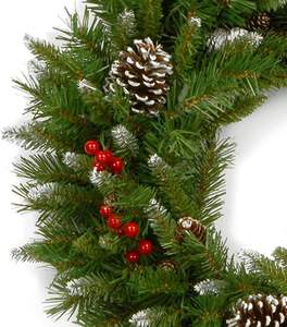 2025 recién llegados coronas de flores de boda 60cm coronas de Navidad artificiales con cono de pino y bayas rojas para puerta Delantera - Product Image 2