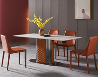 Restaurant de luxe nordique Tables de cuisine à domicile rembourrage en cuir PU chaise de salle à manger moderne à dossier haut pour ensemble de meubles de salle à manger