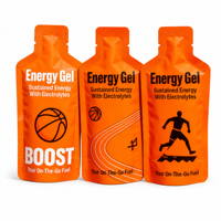 Sachet de Gel Énergétique Personnalisé 30g 40g 50g, Sachet en Aluminium Découpé à l'Emporte-Pièce avec Ouverture Facile, Échantillon de Nutrition Sportive Électrolytique en Gros