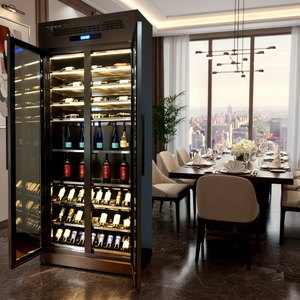 Réfrigérateur à vin électrique personnalisé en acier inoxydable SUS304, refroidisseur, cave à vin, contrôle de température à deux zones, éclairage LED, stockage - Product Image 1