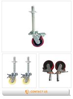 Cadres d'échafaudage en acier robuste Q195 de 6 pouces avec frein pivotant, hauteur réglable de 12 pouces, design moderne, applications multiples