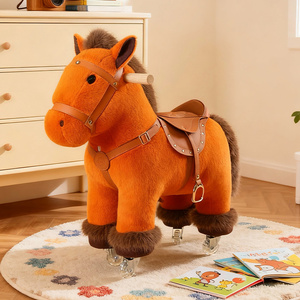 Kinder-Schaukelpferd - Plüsch-Fitness-Schaukelpferd mit Realistischen Galoppgeräuschen & Rutschfestem Sicherheitsring - Product Image 4