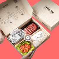 Boîte de conditionnement alimentaire jetable biodégradable en bois de peuplier pour sushi, spaghetti, barbecue, salade, gâteau, déjeuner, bento