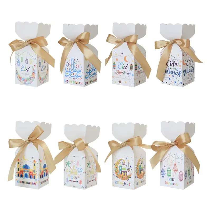 8 Ontwerp Eid Mubarak Ramadan Candy Goodie Geschenkdoos Chocoladedoos Voor Eid Feestdecoraties
