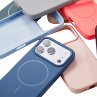 Étui de téléphone portable en silicone liquide magnétique antichoc, design luxueux, 10 couleurs, coque de téléphone portable sécurisée pour 17 16 15 14 Pro