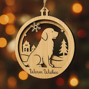 Pafu, decoración navideña, adornos de madera con Corgi Golden Retriever, <span class=keywords><strong>Pastor</strong></span> Alemán, Border Collie, diseño, letrero de perro de madera de Navidad - Product Image 2