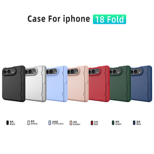 เคสโทรศัพท์พับได้แบบแข็งสีพื้น รุ่นใหม่ พร้อมขาตั้งแบบ Louver และบานพับสปริงสำหรับ iPhone 18 Fold - Product Image 2