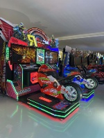 Machine de jeu de course en salle pour 2 joueurs, simulateur de moto de course d'arcade, machines de jeu à pièces, centre de jeux pour enfants d'arcade