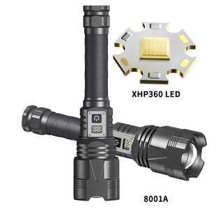 ไฟฉายพลังสูง XHP360 60W LED พร้อมหน้าจอดิจิตอล แบตเตอรี่แบบชาร์จได้ พอร์ต USB Type C แสงสีขาว ระยะไกล ใช้กลางแจ้ง - Product Image 4