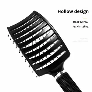 Peigne lissant rouge à prix d'usine en gros, peigne de massage pour coiffure pour hommes et femmes, peigne portable en crin de sanglier - Product Image 3