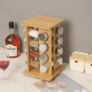 Étagère de <span class=keywords><strong>cuisine</strong></span> en bambou de haute qualité, directement de l'usine, étagère à épices en bambou, rotative - Product Image 1