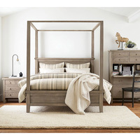 Ensemble de meubles de chambre à coucher King Size lit à baldaquin en bois de haute qualité Style français Antique luxe 1 pièce panneau moderne Sigma Oak CN;GUA