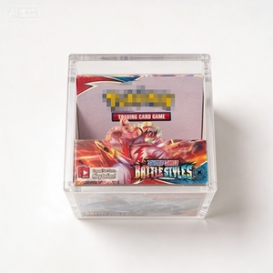 Clear Acrylic Booster Box <b>Display</b> Case for Trading Card Game Storage with Single Tier Design and Pre-Assembled Structure - Product Image 1