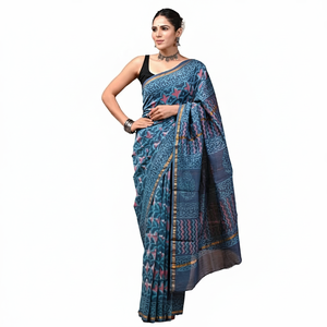 Sari en soie Chandari de qualité supérieure, léger et doux, tenue ethnique traditionnelle élégante pour les fêtes et les festivals, pour la vente en gros et l'exportation - Product Image 1