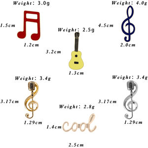 Mode guitare Microphone métal Badges Piano Notes épinglettes musicien broches Note de musique émail broche - Product Image 6
