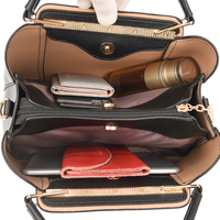 Sac à main en cuir souple de luxe, sac à bandoulière 3 couches, grande capacité, pour femme, sac fourre-tout de marque, vente chaude