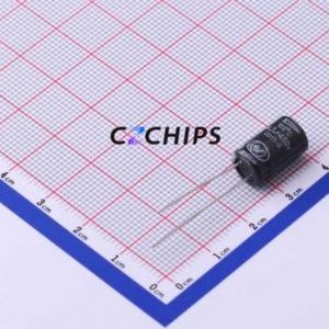 Condensateur électrolytique en aluminium à montage traversant ECG2WM4R7F13OTBO, composant à montage traversant THT, D8xL13mm 4.7uF 20% 450V 3.5mm - Product Image 1