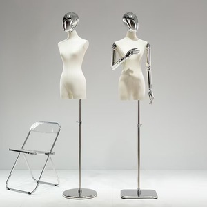 Maniquí femenino <span class=keywords><strong>de</strong></span> medio cuerpo para ropa <span class=keywords><strong>de</strong></span> mujer con <span class=keywords><strong>busto</strong></span> <span class=keywords><strong>pequeño</strong></span>, accesorio <span class=keywords><strong>de</strong></span> modelo galvanizado, soporte <span class=keywords><strong>de</strong></span> exhibición <span class=keywords><strong>de</strong></span> maniquí - Product Image 4