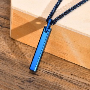 Collar con colgante largo de carburo de tungsteno para hombre Simple Tide, diseño pulido de una palabra con estilo clásico y cadena de cuerda para fiestas - Product Image 2