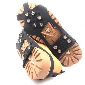 Crampons à glace professionnels à 10 crampons pour le camping et l'escalade, antidérapants, pour la marche sur la neige et la glace, avec pointes en silicone - Product Image 2