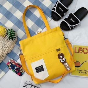 Enfants mignon ours poupée messager sac à bandoulière et deux pièces étudiants enfants toile sac à main pour fille - Product Image 3