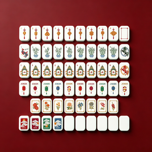 Mahjong Americano Grabado de 2 Capas, 160 Piezas, Lujosas Fichas de Mahjong Miss Pearl para Navidad - Product Image 6