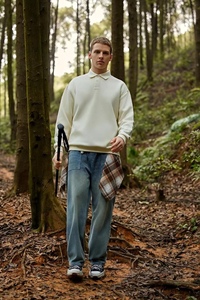 Sweat-shirt à col polo personnalisé de haute qualité, logo personnalisé, OEM, coupe ample, manches longues, pour homme et femme, tissu personnalisé - Product Image 6
