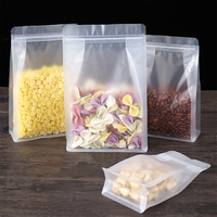 Emballages alimentaires transparents pour fruits secs, sachets en plastique mat avec fermeture éclair