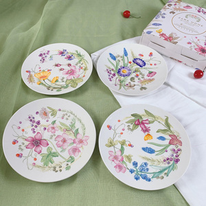Assiettes en céramique de style moderne en gros, ensembles d'assiettes à dîner, assiettes à fleurs - Product Image 2