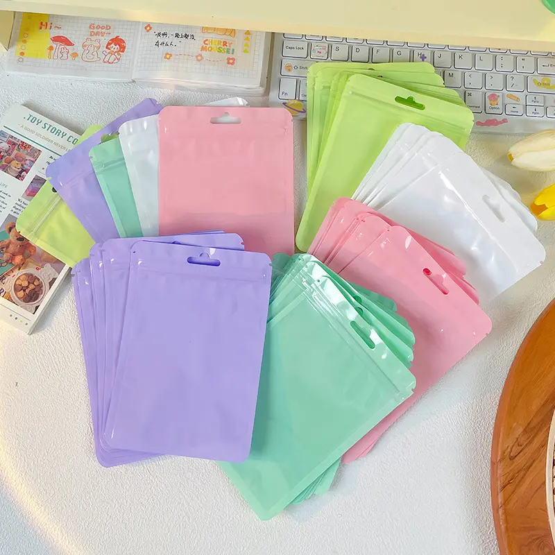 Macarone Color Self Sealing Bag Plastic Bag Thickened Transparent Colored Bone Bag